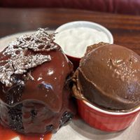 Choc cake with vegan gelatoo  at Rollickin Gelato Cafe in Christchurch