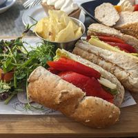 Cheese and pepper sandwich. at Tyninghame Smithy in Tyninghame