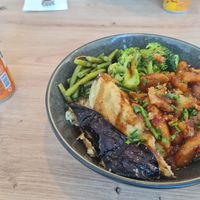 close up; w egg plant  at Papa Oro's in Brugg