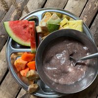 Vegan breakfast  at Sadhana Forest Seva Kitchen in Auroville