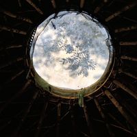 Forest yurt/Meditation hut at Sadhana Forest Seva Kitchen in Auroville