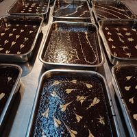 Chocolate dessert at Sadhana Forest Seva Kitchen in Auroville