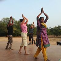 Chi Kong at chai hut at Sadhana Forest Seva Kitchen in Auroville