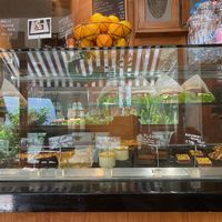 food options (vegan cakes as well as a vegan bagel)   at Robert Capa Café in Budapest