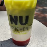 Stawberry Matcha with Oat Milk at NU Kitchen in Newburyport