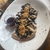 Blueberry mountain waffle w superfood fudge    at NU Kitchen in Newburyport