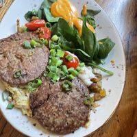 Hot and meatless breakfast plate  at NU Kitchen in Newburyport