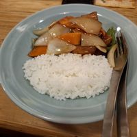 Sweet and sour tofu with rice + veggie at Heianraku in Takayama