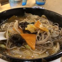 Vegan soba noodle soup at Heianraku in Takayama