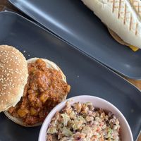 Sloppy Joe and a sandwich with vegan meat slice  at Valkyrjan Bistro & Bar in Reykjavik