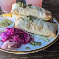 Zucchini Tamales, vegan at Kiva Koffeehouse in Escalante