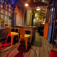 Part of the terrasse at EmmaPea Vegan Food and Bar in Berlin