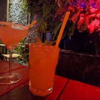 Drinks (sorry night picture) at EmmaPea Vegan Food and Bar in Berlin