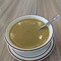 Mung bean soup. Yum! at Himalaya Vegan in Sacramento