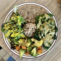 Dinner plate - EVERYTHING on here was absolutely delicious 😋   at Himalaya Vegan in Sacramento