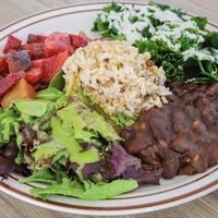 Delicious greens, rice and beans   at Himalaya Vegan in Sacramento
