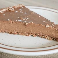 Vegan and gluten free chocolate pie  at Himalaya Vegan in Sacramento