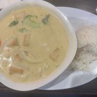 Yellow curry with fried tofu at Tai Kitchen in Branson