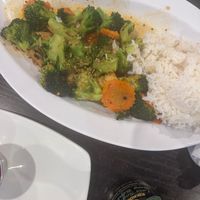 Broccoli stir fry with fried tofu.  at Tai Kitchen in Branson