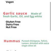 Sauce labels   at Shawarma & Falafel City in Calgary