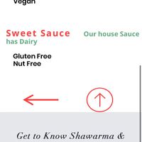 Sauce labels  at Shawarma & Falafel City in Calgary