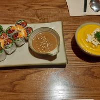Rolls and pumpkin soup at CHAYFOOD in Hanoi