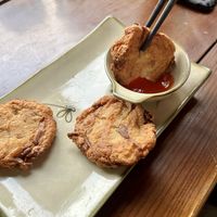 Mushroom and tofu fritters  at CHAYFOOD in Hanoi