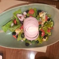 Greek salad with  vegan feta cheese at CHAYFOOD in Hanoi