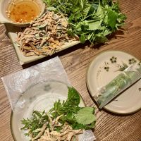 Roasted rice powder spring rolls  at CHAYFOOD in Hanoi