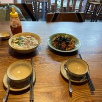 Pan fried mushroom pho and mixed fried rice   at CHAYFOOD in Hanoi