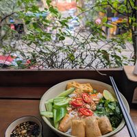 Mixed Bun Nem and balcony experience at CHAYFOOD in Hanoi