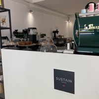 Counter with vegan options  at Sustain Coffee in Hatfield
