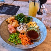 Vegan poke bowl with tofu at Neighbourhood in Liverpool