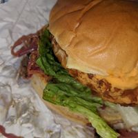 Vegan fried chicken burger at Fat Hippo in Sheffield