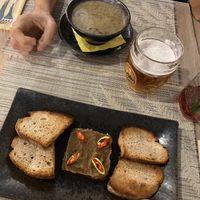 Mushroom Dill Soup and Aubergine Tartar  at Vegan House in Prague