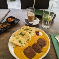 Dumplings at Vegan House in Prague