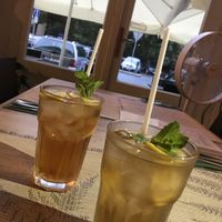Fresh homemade ice tea!  at Vegan House in Prague