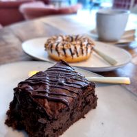 Brownie and donut at Whole Food Cafe in Thisted