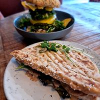 Panini and burger at Whole Food Cafe in Thisted