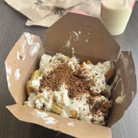 One of several poutines they have. Today was BOGO day so I’m taking one home too!  at Odd Burger in Whitby