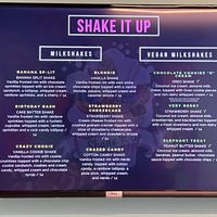 The menu  at Shake It Up Shakes in Norfolk