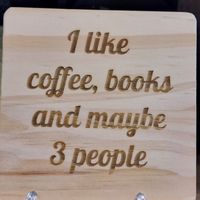 Cute coffee coaster at MochaLisa's Caffè in Clifton Park