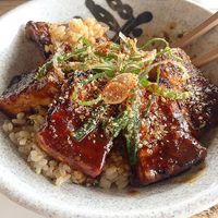 Bbq tofu at Vegans Cafe and Restaurant in Kyoto