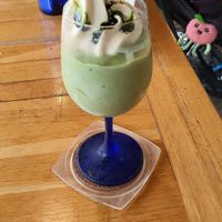 Matcha icecream shake at Vegans Cafe and Restaurant in Kyoto