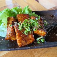 Deep fried tofu (made by former meat restaurant chef) at Vegans Cafe and Restaurant in Kyoto