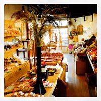 2nd floor organic store, also sells their original soy meat and scrumptious vegan barbecue sauce. at Vegans Cafe and Restaurant in Kyoto