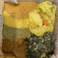 Vegetarian sampler   at Blue Nile Ethiopian Restaurant in Houston