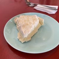 Vegan lemon pie  at Ubuntu Café in Santiago