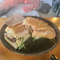 Hummus and beet sandwich at Copenhagen Coffee Lab - Alcântara in Lisbon