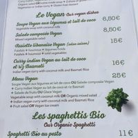 Separate Vegan menu section.  at Chez Felix in Arles